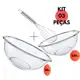 Jogo Kit 02 Tigelas 1,5+3LT Vidro Preparo + 1 Fue Inox Sobremesa Bolo Saladeira Grosso Doce Salada B em oferta