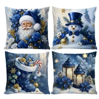 Imagem da promoção Kit 4 Capas de Almofadas Decorativas 45x45cm Feliz Natal Sala Quarto e Decoração