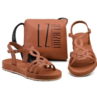 Imagem da promoção Sandália Feminina Chinelo Papete Rasteira Injetada Cofortavel Dia a Dia com Bolsa