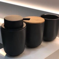 Imagem da promoção Kit para banheiro veneza dispenser sabonete líquido, porta escova, pote com tampa