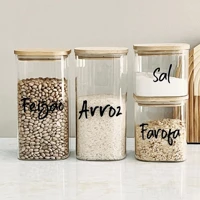 Imagem da promoção Potes Personalizados Flat Vidro e Bambu - 4 Unidades