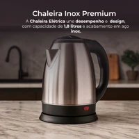 Imagem da promoção Chaleira Jarra Elétrica Inox Prateada 1.8litros OliverHome