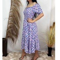Imagem da promoção Vestido Feminino Longa Manga Princesa Estampado Flor moda