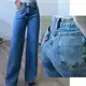 Calça Jeans Feminina Wide Leg pantalona Cintura Alta Tecido jeans em oferta