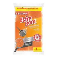 Imagem da oferta Esponja de Limpeza Delicada Bettanin EsfreBom, 4 Unidades