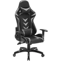 Imagem da oferta Cadeira Gamer Pelegrin em Couro Pu Reclinável Pel-3003 Preta e Cinza