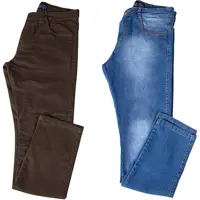 Kit com Duas Calças Masculinas Jeans e Sarja Coloridas com Lycra em oferta na Amazon