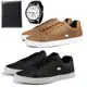 Kit 2 Pares De Sapatênis Casual Masculino Com Carteira + Relógio Quartz - Sw Shoes em oferta