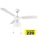 Ventilador de teto hl-17 1 globo e-27 3 pas reversiveis branco 220v - Home Line em oferta