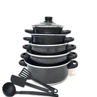 Jogo de Panela Craqueado 5 pçs Espatula - Aluminio AMJ em oferta na Magazine Luiza