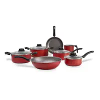 Conjunto de panelas antiaderente 7 peças ruby vermelho 7131/406 brinox em oferta na Magazine Luiza