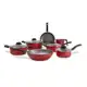 Conjunto de panelas antiaderente 7 peças ruby vermelho 7131/406 brinox em oferta