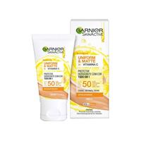 Imagem da promoção  Protetor Solar Facial Garnier FPS 50 com Cor - Garnier SkinActive Vitamina C Uniform e Matte 30g