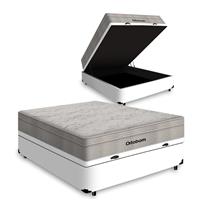 Imagem da promoção Cama Box Baú Casal + Colchão De Molas Ensacadas - Ortobom - AirTech SpringPocket 138x188x72cm Branco