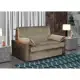  Sofá-Cama Casal 2 Lugares Cristal Veludo com Baú e Almofadas Marrom Claro - Mobly em oferta