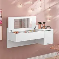 Penteadeira Suspensa Camarim com Espelho Rouge Espresso Móveis Branco Fosco em oferta na Magazine Luiza