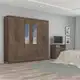 Guarda Roupa Casal Espelho 6 Portas 2 Gavetas Real Atualle em oferta