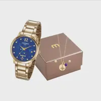 Kit Relógio e Semijóia Signo Dourado - Mondaine em oferta na Magazine Luiza