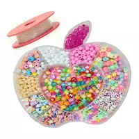 Imagem da promoção Kit Miçanga Infantil Para Pulseira Com 1400 Peças Completo Miçanga Menina Brinquedo Rosa - Carinha d