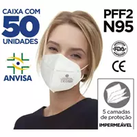 Imagem da promoção Máscara KN95 / PFF2 / N95 adulto branca - 50 unidades 5 camadas