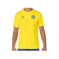 Imagem da promoção Camiseta Gola Alta de Futebol Topper - Brasil Combate Masculina Manga Curta Amarela