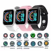 Imagem da promoção COMBO com 3 Relógio Inteligente Smartwatch Y68 Bluetooth sendo 1Preto 1 Branco e 1Rosa - Y68-combo