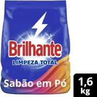Sabão em Pó Brilhante Cuidado Total Roupas Brancas - e Coloridas Original 1,6kg em oferta na Amazon