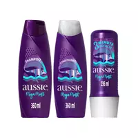 Imagem da promoção Shampoo e Condicionador Aussie Mega Moist Óleo de - Jojoba e Alga Marinha 360ml + 3 Minutos Milagros