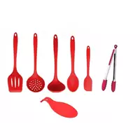 Imagem da promoção Kit Colheres Inteiramente De Silicone 7 Pçs Vermelho Apoio - clink