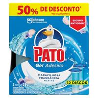 Imagem da promoção Desodorizador Sanitário Pato Gel Adesivo Marine 2 refis com 6 discos cada