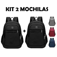 Imagem da promoção Kit 2 Mochilas Bolsa Viagem Resistente Masculina Feminina - Silva Bolsas