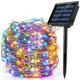 Pisca Pisca Fio de Fada Solar Led 200 Lâmpadas Colorida 20m Decoração Enfeite Jardim Luzes de Natal em oferta