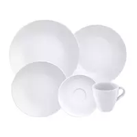 Imagem da promoção Aparelho de Jantar e Chá 20 Peças Tramontina de Porcelana Branco Redondo Silvia