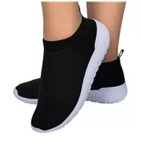 Imagem da promoção Tênis feminino meia calce fácil slip on leve flexível confortável para caminhada academia