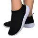 Tênis feminino meia calce fácil slip on leve flexível confortável para caminhada academia em oferta