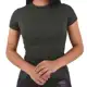 Blusa Feminina Basica Canelada Gola Manga Curta Estilo Cropped - Lori Modas em oferta