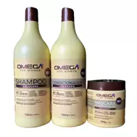 Imagem da promoção Kit de Tratamento Capilar (Shampoo, Condicionador e Máscara Colágeno 1 Litro) Omega Hair