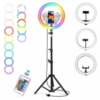 Imagem da promoção Ring Light 10 polegada/26cm anel lâmpada rgb colorido led anel de luz com tripé suporte