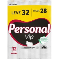 Imagem da promoção Papel Higiênico VIP Folha Dupla Leve 32 Pague 28 rolos de 30M Personal