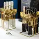 Multideia Kit 24 peças Talheres Colher Garfo Faca Luxo Linha Ouro em oferta