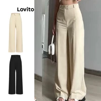 Imagem da promoção Lovito Casual Calça Feminina Lisa com Bolso L67AD135 (Cáqui)