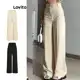 Lovito Casual Calça Feminina Lisa com Bolso L67AD135 (Cáqui) em oferta