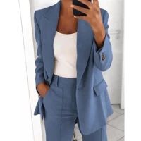 Imagem da promoção Moda Casual Um Botão Traje Lapela Slim-Fit Cardigã Cor Sólida Blazer Mulheres