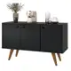 Aparador Buffet Balcão Cantinho Do Café Retro 3 Portas Preto em oferta