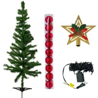 Imagem da promoção Kit de Natal para Espaços Pequenos Árvore 120cm + Pisca-Pisca + Enfeites - Bolas e Estrela Natalina