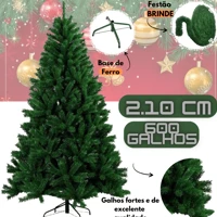 Imagem da promoção Árvore de natal 2.10 verde tradicional pinheiro cheia luxuosa canadense modelo PREMIUM