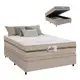 Cama Box Baú Casal Colchão Gazin Molas Flora Bege 138x188x61cm em oferta