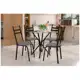 Mesa de Jantar 4 Cadeiras Quadrada Preta Tampo de Vidro Artefamol Léia Capri em oferta