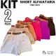 Kit 2 Short Alfaiataria Feminino Com Bolso Com Cinto Cintura Alta em oferta