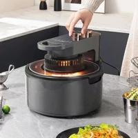 Imagem da promoção Air Fryer Rotativa Visual 10L Fritadeira Elétrica de Grande Capacidade Forno Temperatura 50-200 ° C